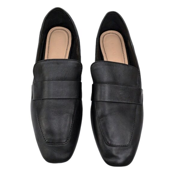 Primark Leather Flats Womens Solid Black Square Toe Slip On Shoes Size 9 - Picture 7 of 11